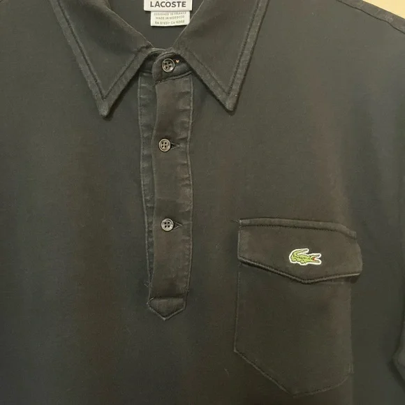 Lacoste Black Polo Shirt size 3 - Picture 4 of 5